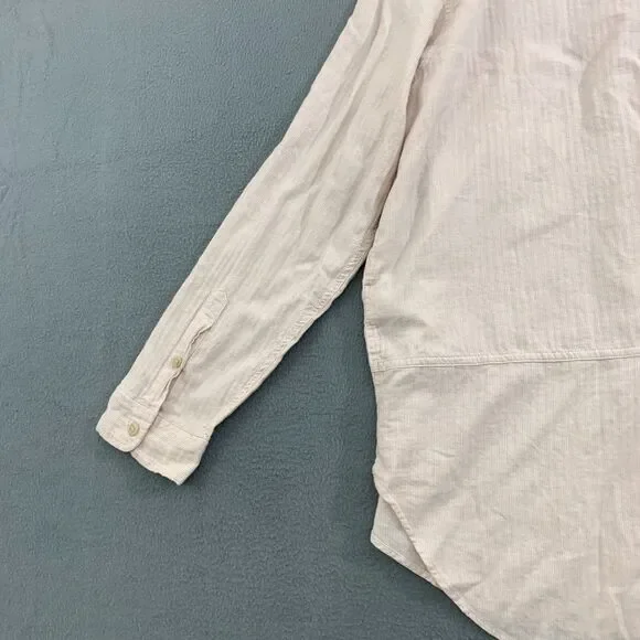 Abercrombie & Fitch Top Button Up Boyfriend Size XL Long Sleeve Pink Soft Cotton - Picture 16 of 16